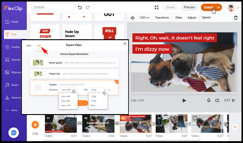 Convert images/videos to a GIF with FlexClip.