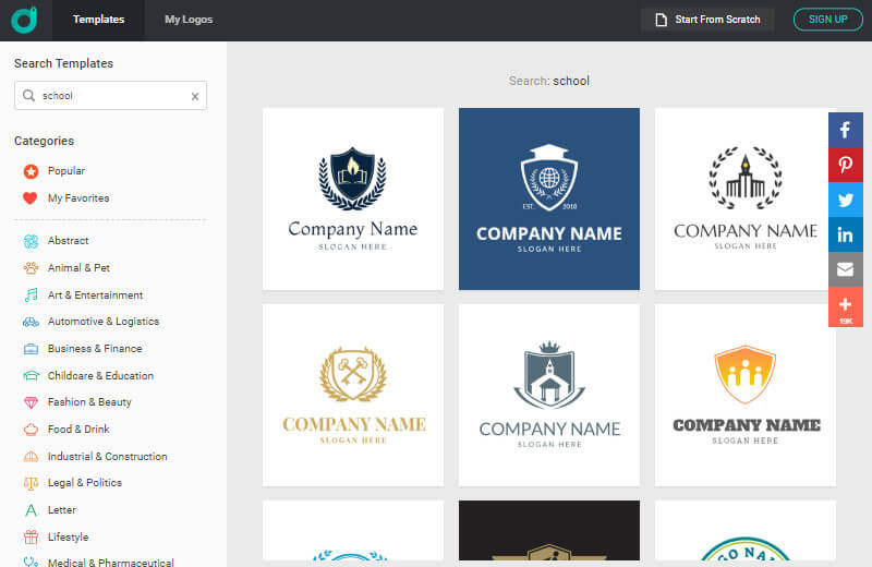 Search college logo tempaltes for design