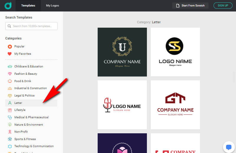 Find free letter logo templates for your design