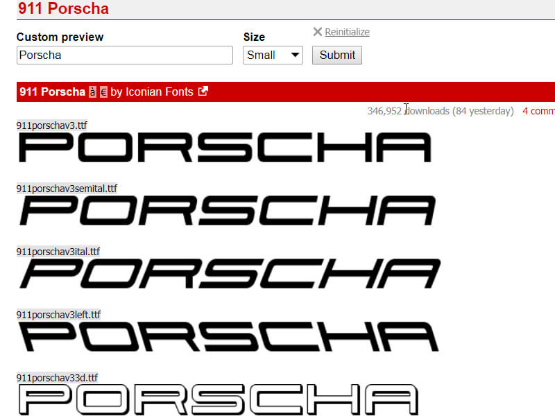 911 Porscha Font