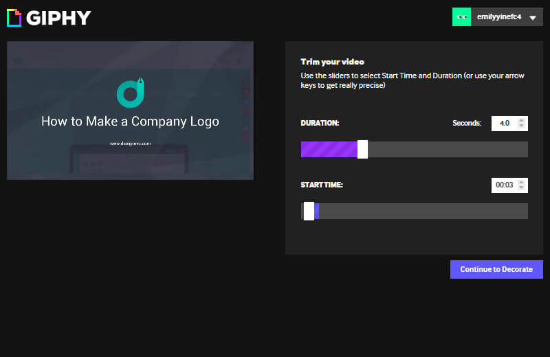 Make GIFs from YouTube videos with Giphy