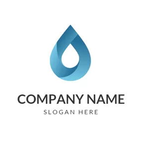 Nature Logo 3D Blue Water Drop logo design