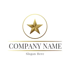 Abstract Logo 3D Golden Circle and Star logo design
