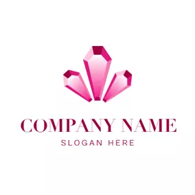 Crystal Logo 3D Pink Crystal logo design
