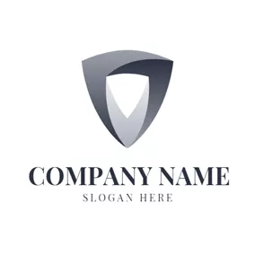 Industrial Logo 3D Shield and Steel logo design