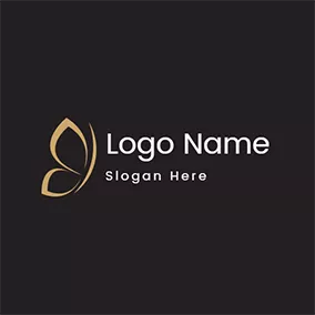 Abstract Logo Abstract and Elegant Golden Butterfly logo design