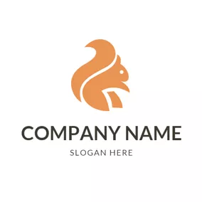 Squirrel Logo Abstract and Flat Squirrel logo design