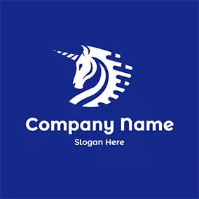 Animal & Pet Logo Abstract and Simple Unicorn logo design