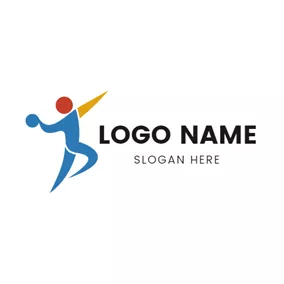 Handball Logo Abstract Athlete and Handball logo design