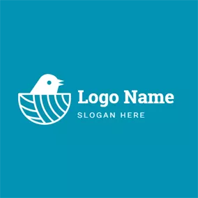 Bird Nest Logo Abstract Bird and Bird Nest logo design