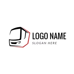 Transportation Logo Abstract Black Bus Icon logo design