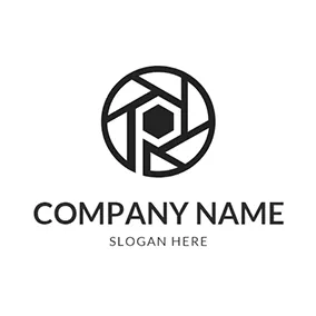 镜头logo Abstract Black Camera Lens logo design
