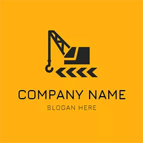 Construction Logo Abstract Black Crane Icon logo design