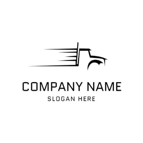 Logistics Logo Abstract Black Truck logo design