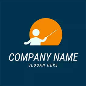 Master Logo Abstract Blackboard and Teacher Icon logo design