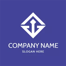 Anker Logo Abstract Blue and White Anchor logo design