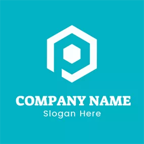 Abstract Logo Abstract Blue and White Letter P logo design