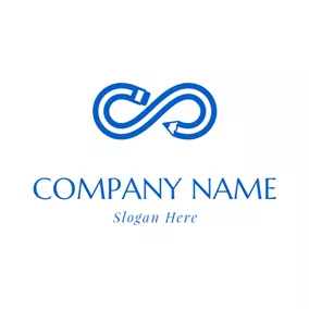 Pencil Logo Abstract Blue and White Pencil logo design