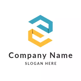 Letter Logo Abstract Blue and Yellow Letter S logo design