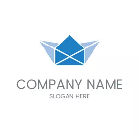 Mail Logo Abstract Blue Boat Icon logo design