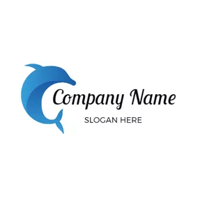 海豚 Logo Abstract Blue Dolphin logo design