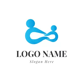 Non-profit Logo Abstract Blue Human Icon logo design