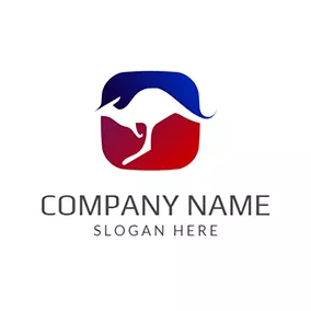 Kangaroo Logo Abstract Blue Kangaroo Icon logo design