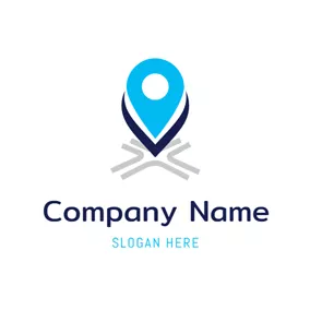 Transportation Logo Abstract Blue Location Icon logo design