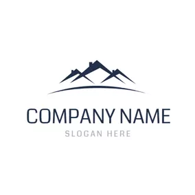 Roof Logo Abstract Blue Roof logo design