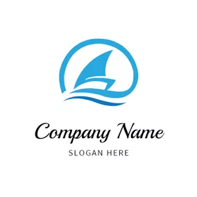 Transportation Logo Abstract Boat and Wave logo design
