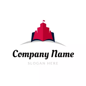 Building Logo Abstract Book and Teaching Building logo design