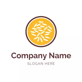 Rice Logo Abstract Bowl and Rice Grains logo design