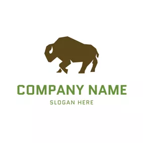 Buffalo Logo Abstract Brown Buffalo Icon logo design