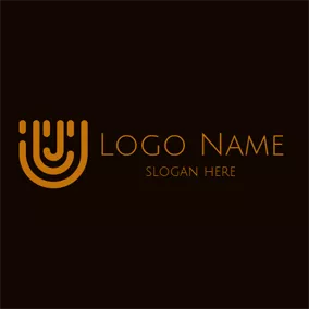 Abstract Logo Abstract Brown Letter U logo design