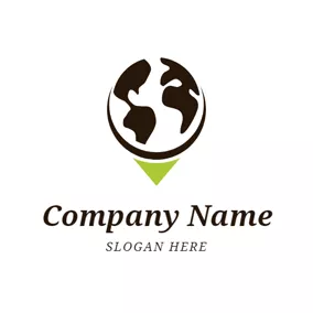 Standort Logo Abstract Brown Location Icon logo design