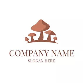 Mushroom Logo Abstract Brown Mushroom Icon logo design