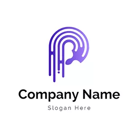 Brush Logo Abstract Brush and Letter P logo design