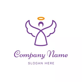 Angel Logo Abstract Circle and Angel logo design