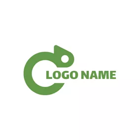 Chameleon Logo Abstract Circle and Chameleon logo design