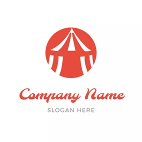 Tent Logo Abstract Circle and Tent logo design