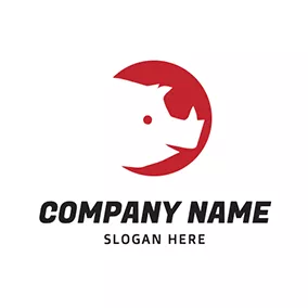 Face Logo Abstract Circle Boar Face logo design