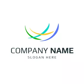 Bird Nest Logo Abstract Colorful Bird Nest logo design