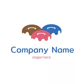 Macaron Logo Abstract Colorful Doughnut logo design