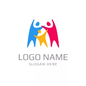 生活関連のロゴ Abstract Colorful Loving Family logo design
