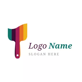Logótipo Pintura Abstract Colorful Paint Brush logo design