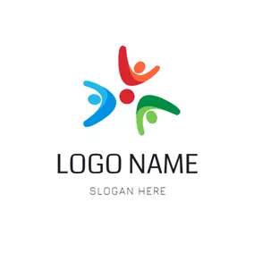 Non-profit Logo Abstract Colorful People logo design