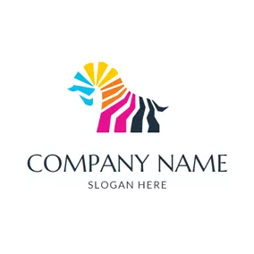 Zebra Logo Abstract Colorful Zebra logo design