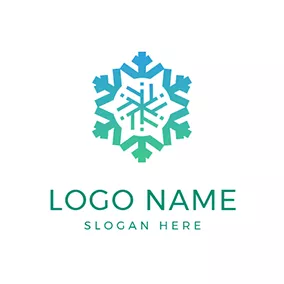 Kompass Logo Abstract Compass and Snowflake logo design