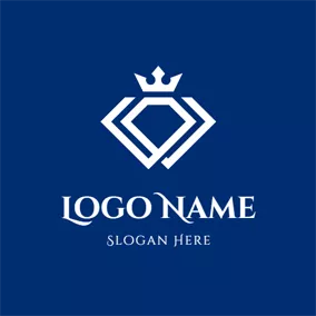 Fashion & Beauty Logo Abstract Crown and Diamond logo design
