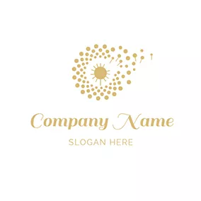 Dandelion Logo Abstract Dandelion and Irregular Circle logo design